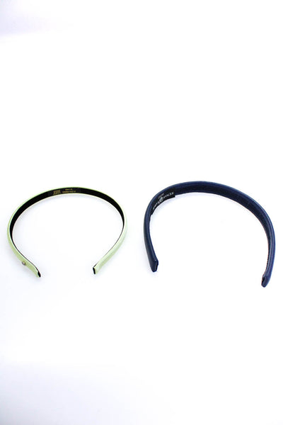 Alexandre Xenia Kuhn Womens Satin Leather Headbands Green Navy Blue Lot 2