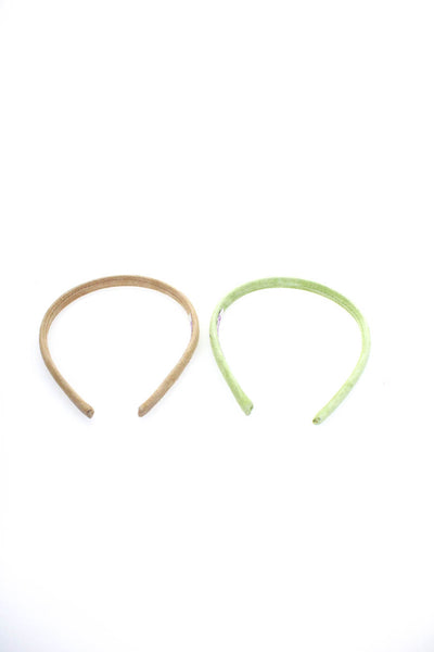 Nicole Pourchaire Womens Suede Skinny Headbands Green Brown Lot 2