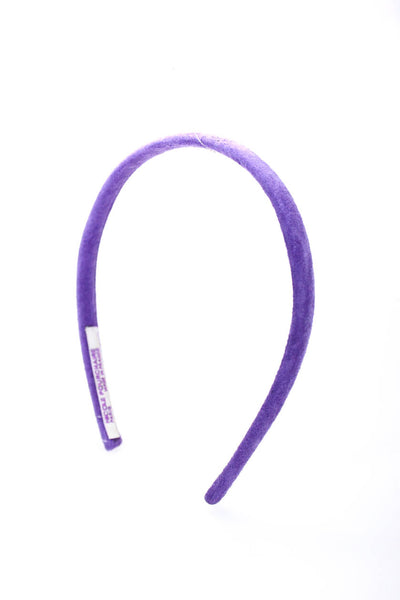 Nicole Pourchaire Womens Suede Skinny Headbands Purple Gray Lot 2