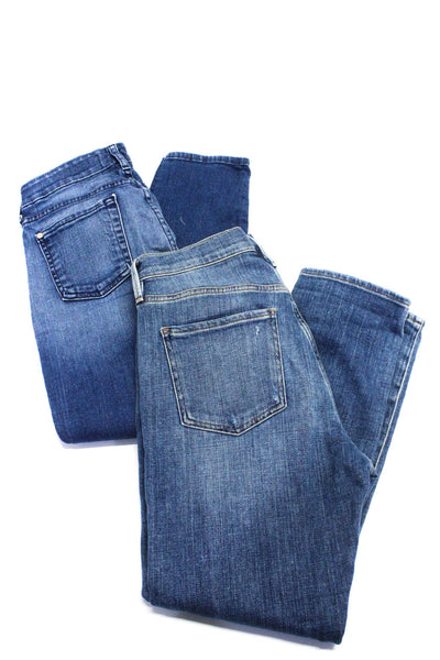 7 For All Mankind Frame Women's Mid Rise Denim Jeans Blue Size 24 25 Lot 2