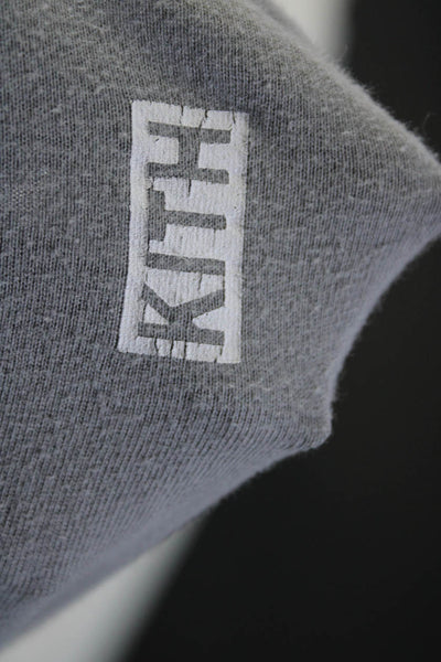 Kith Mens Short Sleeves Pullover Tee Shirt Gray Cotton Size Large