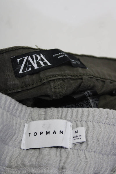 Topman Zara Mens Textured Sweatpants Cotton Cargo Pants Gray Size M 34 Lot 2