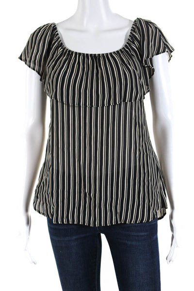 Reformation Women's Off The Shoulder Ruffle Stripe Blouse Size S