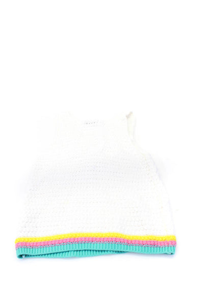 Stella McCartney Kids Girls Cotton Embroidered Knitted Graphic Top White Size 12