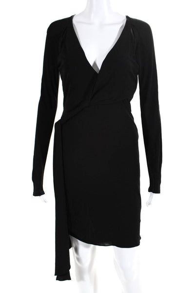 Alexander Wang Women's V-Neck Long Sleeves Mini Dress Black Size 4