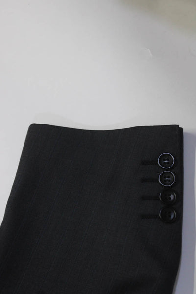 Mattarazi Uomo Mens Wool Pinstripe Print Two Button Blazer Jacket Gray Size 52 R