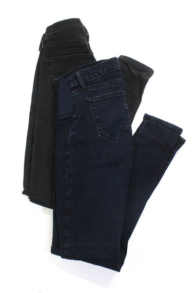 J Brand Womens Denim Mid-Rise Skinny Leg Maternity Jeans Black Size 24 26  Lot 2