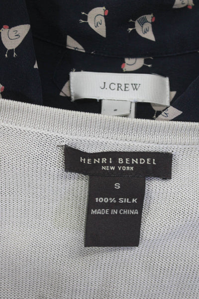 Henri Bendel Women's Button Up Silk Cardigan  Sweater Beige Size S Lot 2