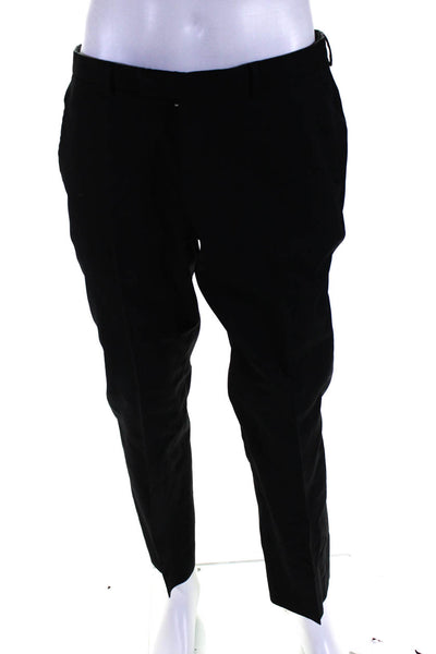 Boss Hugo Boss Men's Flat Front Straight Leg Dress Pant Black Size 34