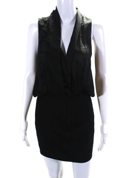 Alexander Wang Women's Round Neck Sleeveless Mini Dress Black Size 0