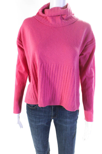 Derek Lam 10 Crosby Women's Cashmere Long Sleeve Turtleneck Sweater Pink Size S