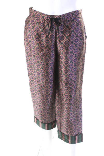 Scotch & Soda Women's Abstract Print Straight Leg Drawstring Pants Purple Size S