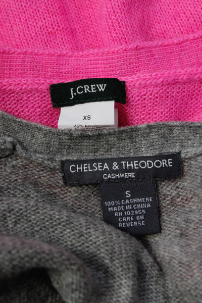 Chelsea & Theodore J Crew Womens Cardigan Sweater Pink Gray Size XS Small Lot 2