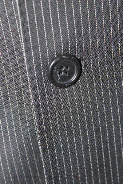 Linus Men's Long Sleeves Three Button Black Stripe Jacket Size 48