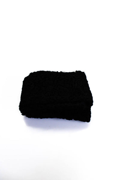 Designer Black Curly Persian Lamb Skinny Width Shoulder Wrap Shawl Size OS