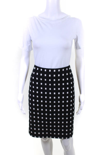 Akris Punto Women's Checkered Pencil Skirt Black Size 12