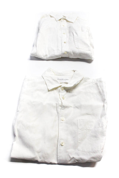 Everlane Women's Collar Short Sleeves Button Down Shirt White Size XS Lot 2