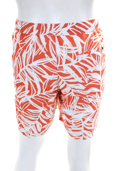 ONIA Men's Drawstring Waist Abstract Swim Short Orange Size XXL