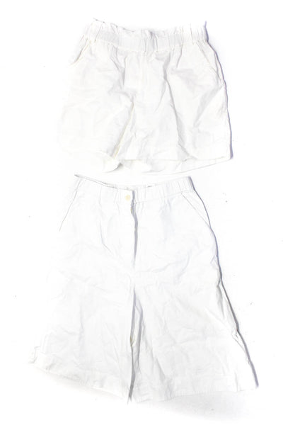 MNG COS Womens Elastic Waist Relaxed Casual Shorts Pants White Size L10 Lot 2