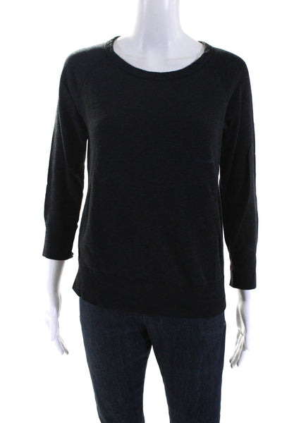 Standard James Perse Women's Crewneck Long Sleeves Blouse Black Size 1