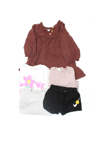 Zara Nike Girls Tops T-Shirts Shorts Brown Size 2-3T 2-3T Lot 5