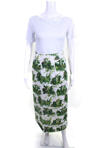 Cara Cara Women's Printed Maxi Skirt Green White Size S