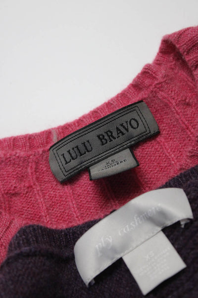 Lulu Bravo Ply Cashmere Women's Cashmere Cable Knit Sweater Pink Size XS, Lot 2