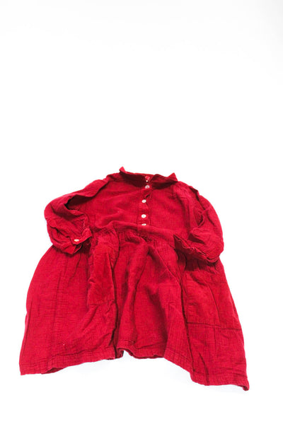 Zara Boys Button Down Red Check Shirt Size 4-5 Lot 6