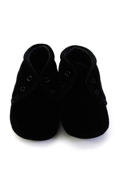 Dolce & Gabbana Bambino Girls Velvet Lace Up Shoes Black Size 19