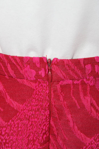 Eva Franco Womens Animal Print Bow Waist A Line Skirt Red Pink Size 2