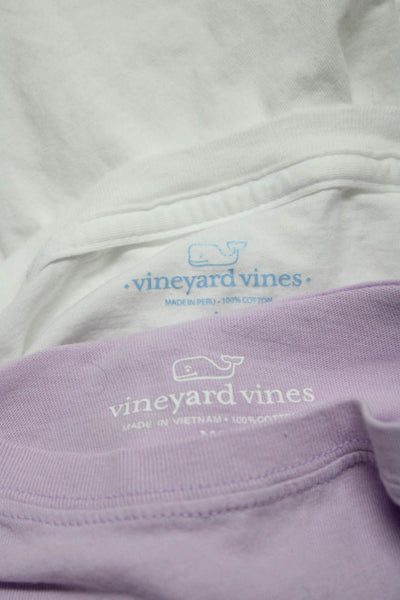 Vineyard Vines Girls Lilac Crew Neck Graphic Long Sleeve Shirt Size XS L lot 2