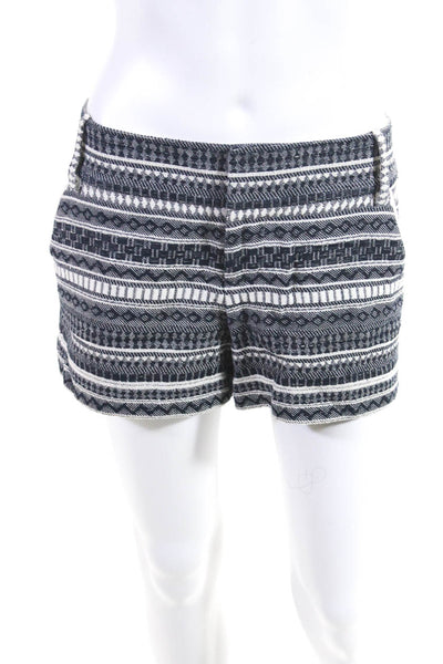 Alice + Olivia Women's Printed Flat Front Casual Shorts Navy White Size 6