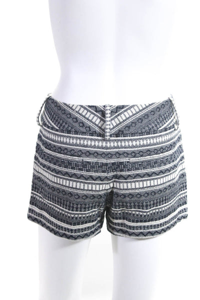 Alice + Olivia Women's Printed Flat Front Casual Shorts Navy White Size 6