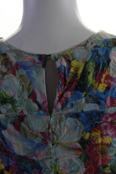Erdem Womens Floral Sleeveless Crew Neck Jersey A Line Dress Multicolor Size 6