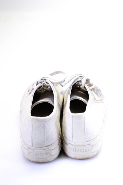 Vince Women's canvas Low Top Lace Up Platform Sneakers White Size 5.5