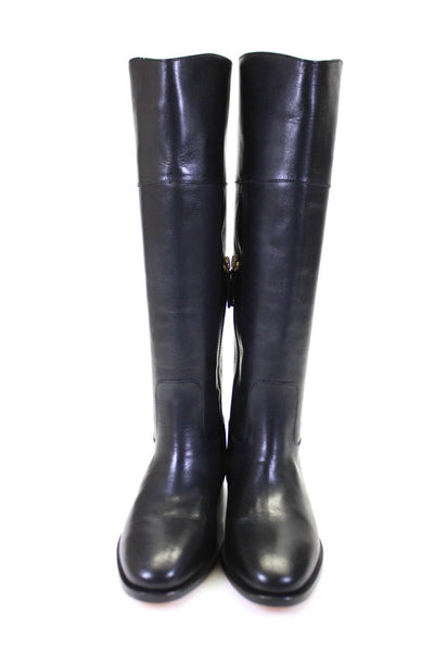 J Crew Women's Leather Knee High Boots Black Size 6