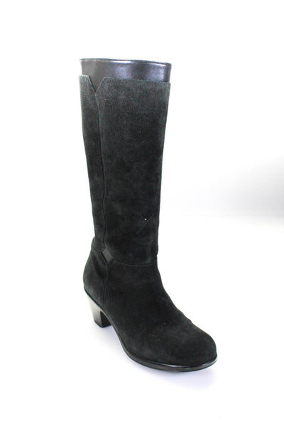 Dansko Womens Suede Zip Up Mid Calf Boots Black Size 36 6