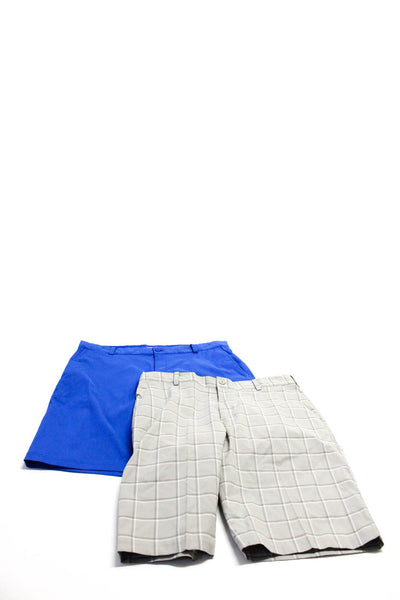 Nike Mens Plaid Flat Front Golf Shorts Blue Gray Size 34 36 Lot 2