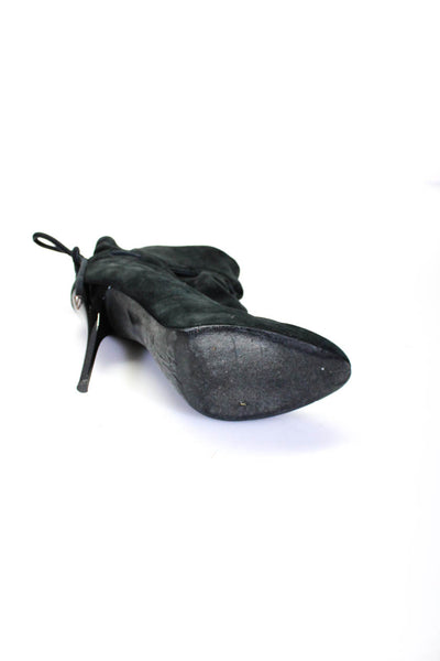 Giuseppe Zanotti Design Women's Pointed Toe Stiletto Suede Boot Black Size 6