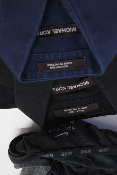 Michael Kors Nike Boys Hoodie Button Down Shirts Black Navy Size 14 L Lot 3