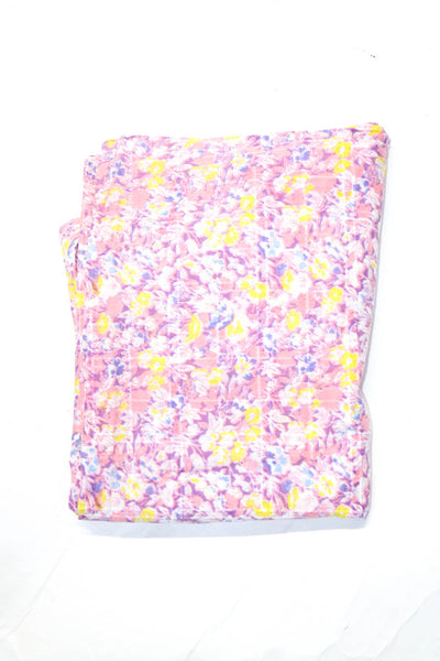 Love Shack Fancy Womens Floral Print Light Weight Scarf  Pink Cotton