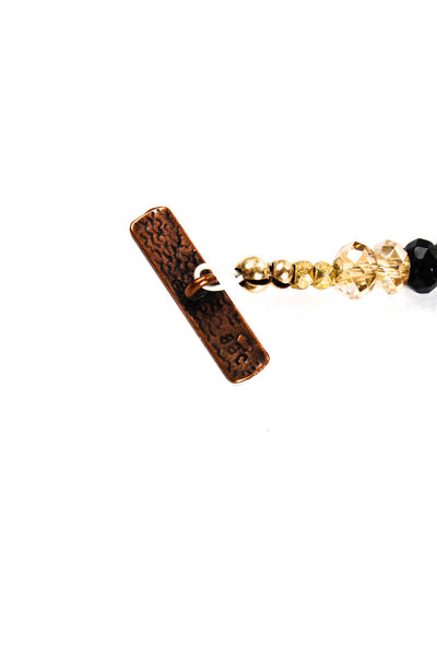 Joshua Benbassat Womens Black Brown JBB Crystals Druzy Necklace