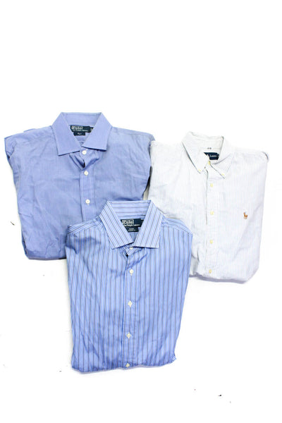 Polo Ralph Lauren Mens Dress Shirts Blue Size 17 43 34/35 16 32/33 Lot 3