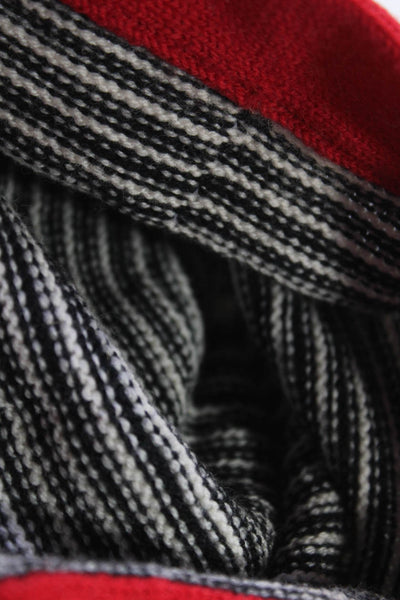 Kate Spade Womens Wool Knit Striped Two Tone Beanie Hat Black White Size OS