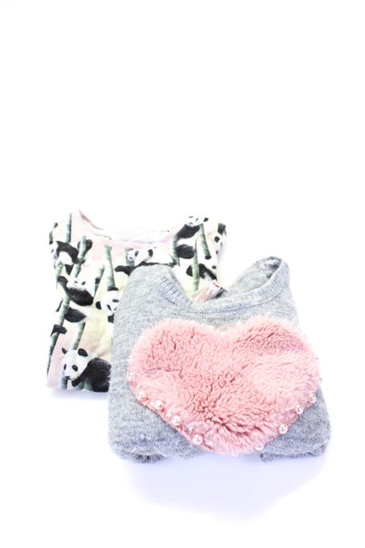 Catherine Malandrino Molo Girls' Fluffy Heart Knit Top Gray Size 6 5, Lot 2