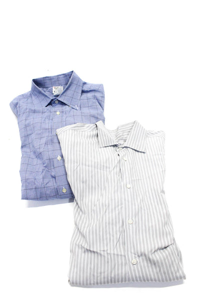 Armani Collezioni Lacoste Mens Dress Shirts Gray Size 44 L Lot 2