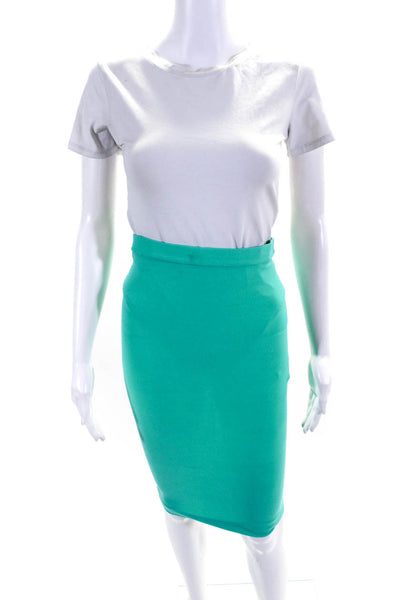 Silvia Tcherassi Womens Elastic Waist Slip-On Midi Casual Skirt Blue Size XS