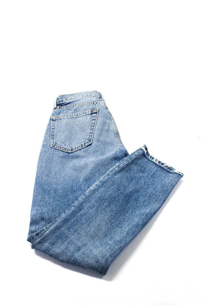 Grlfrnd Womens Karolina High Waist Slim Leg Button Fly Jeans Pants Blue Size 24