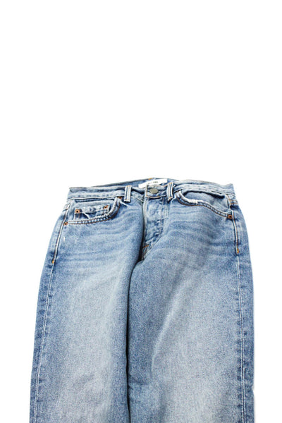 Grlfrnd Womens Karolina High Waist Slim Leg Button Fly Jeans Pants Blue Size 24