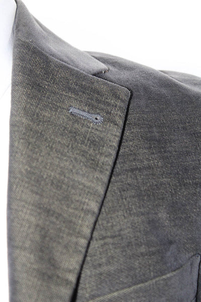 Ted Baker Jean Mens Unlined Notch Collar Three Button Suit Jacket Gray Size 40R